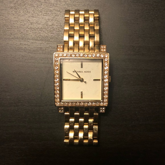 Michael Kors Accessories | Michael Kors Gold Square Face Watch | Poshmark